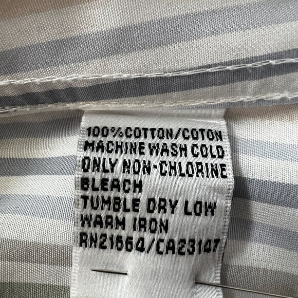 ✨Talbots 100% Cotton Striped Button-Down Shirt 12 | Sage/Blue/Oat Classi… - Picture 5 of 11